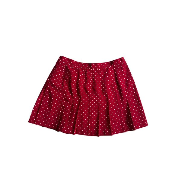 TAIL Vintage Red Polka Dot Pleated Tennis Skirt Size 16 - Picture 4 of 11
